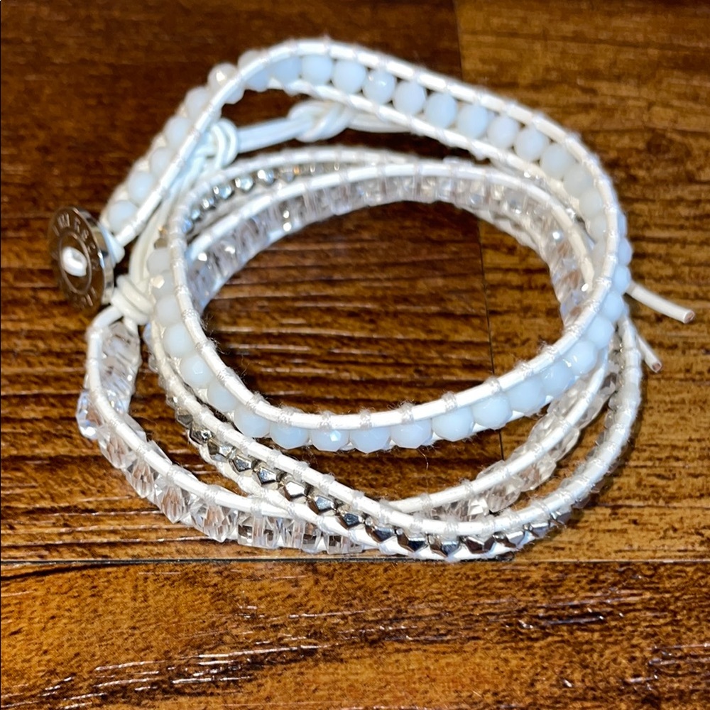 Victoria Emerson White Wrap Bracelet with Beads